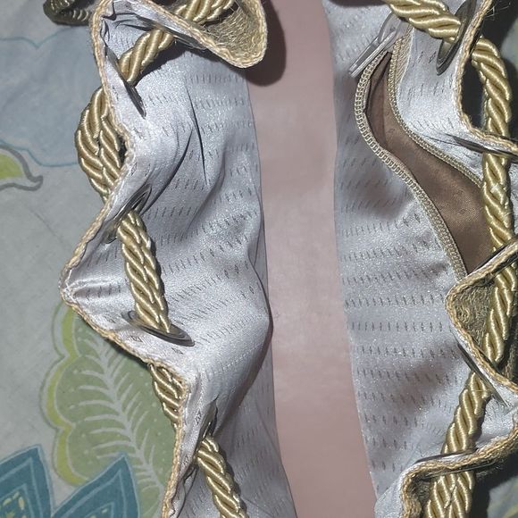 Burlap and faux leather drawstring bag NWOT - Picture 7 of 9